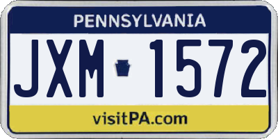 PA license plate JXM1572