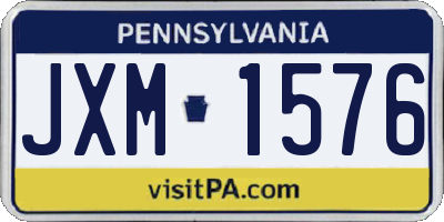 PA license plate JXM1576