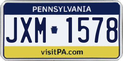 PA license plate JXM1578
