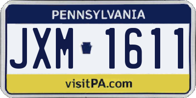 PA license plate JXM1611