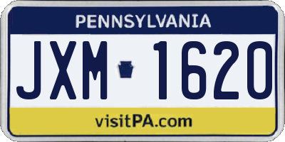 PA license plate JXM1620