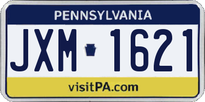PA license plate JXM1621