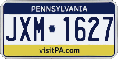 PA license plate JXM1627