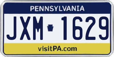 PA license plate JXM1629