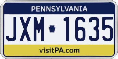 PA license plate JXM1635