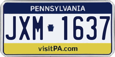 PA license plate JXM1637