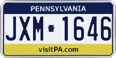 PA license plate JXM1646