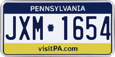 PA license plate JXM1654