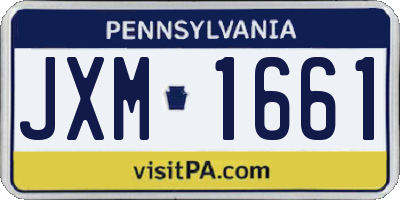 PA license plate JXM1661