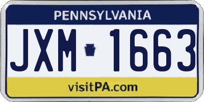 PA license plate JXM1663