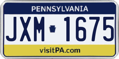 PA license plate JXM1675