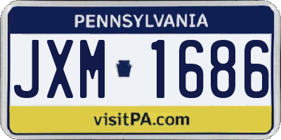 PA license plate JXM1686
