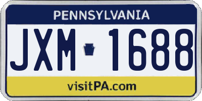 PA license plate JXM1688