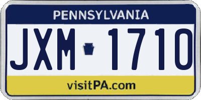 PA license plate JXM1710