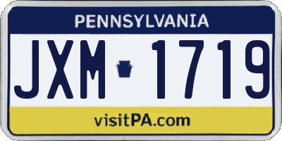 PA license plate JXM1719