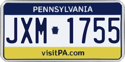 PA license plate JXM1755