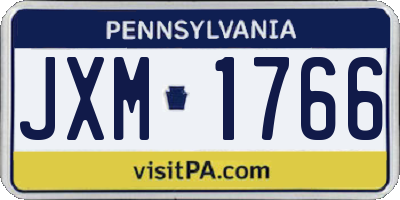PA license plate JXM1766