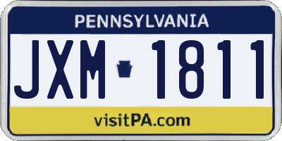 PA license plate JXM1811