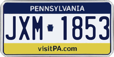 PA license plate JXM1853