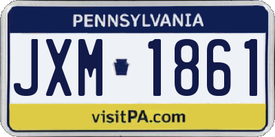 PA license plate JXM1861