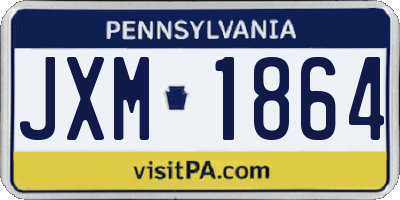PA license plate JXM1864