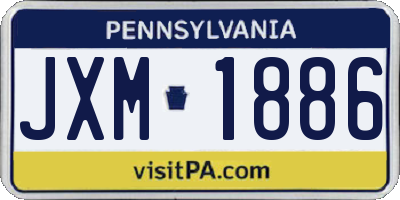 PA license plate JXM1886