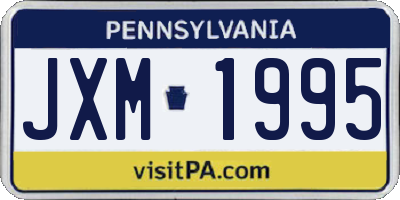PA license plate JXM1995