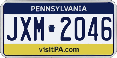 PA license plate JXM2046