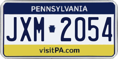 PA license plate JXM2054