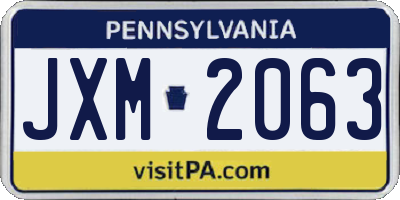 PA license plate JXM2063