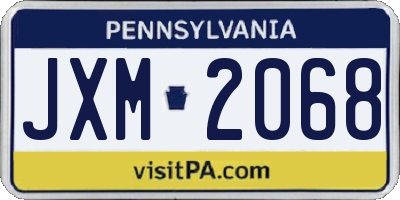 PA license plate JXM2068