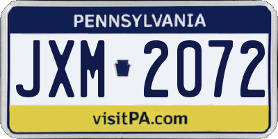 PA license plate JXM2072