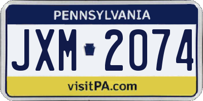 PA license plate JXM2074