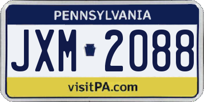 PA license plate JXM2088