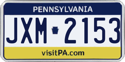 PA license plate JXM2153
