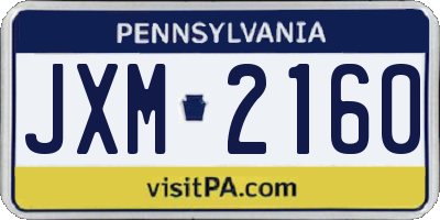 PA license plate JXM2160