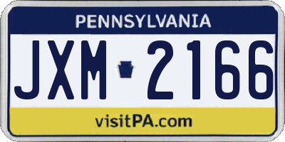 PA license plate JXM2166