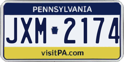 PA license plate JXM2174