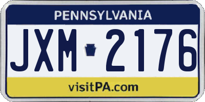 PA license plate JXM2176