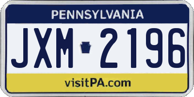 PA license plate JXM2196