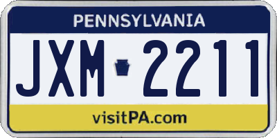 PA license plate JXM2211