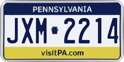PA license plate JXM2214