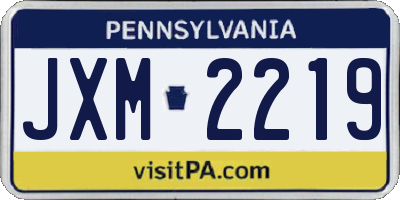 PA license plate JXM2219