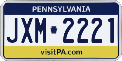 PA license plate JXM2221
