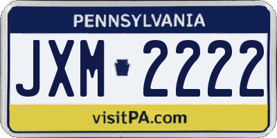PA license plate JXM2222