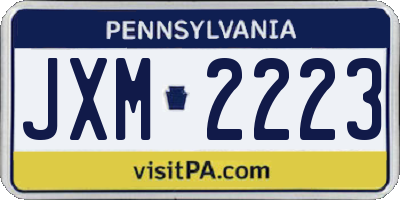 PA license plate JXM2223