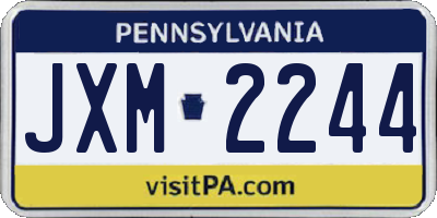 PA license plate JXM2244