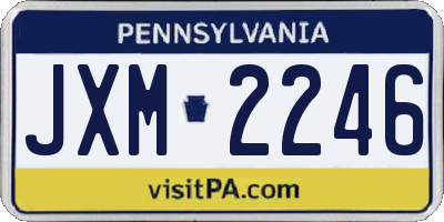 PA license plate JXM2246