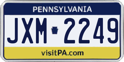 PA license plate JXM2249