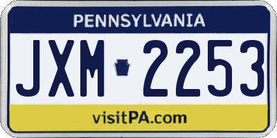 PA license plate JXM2253